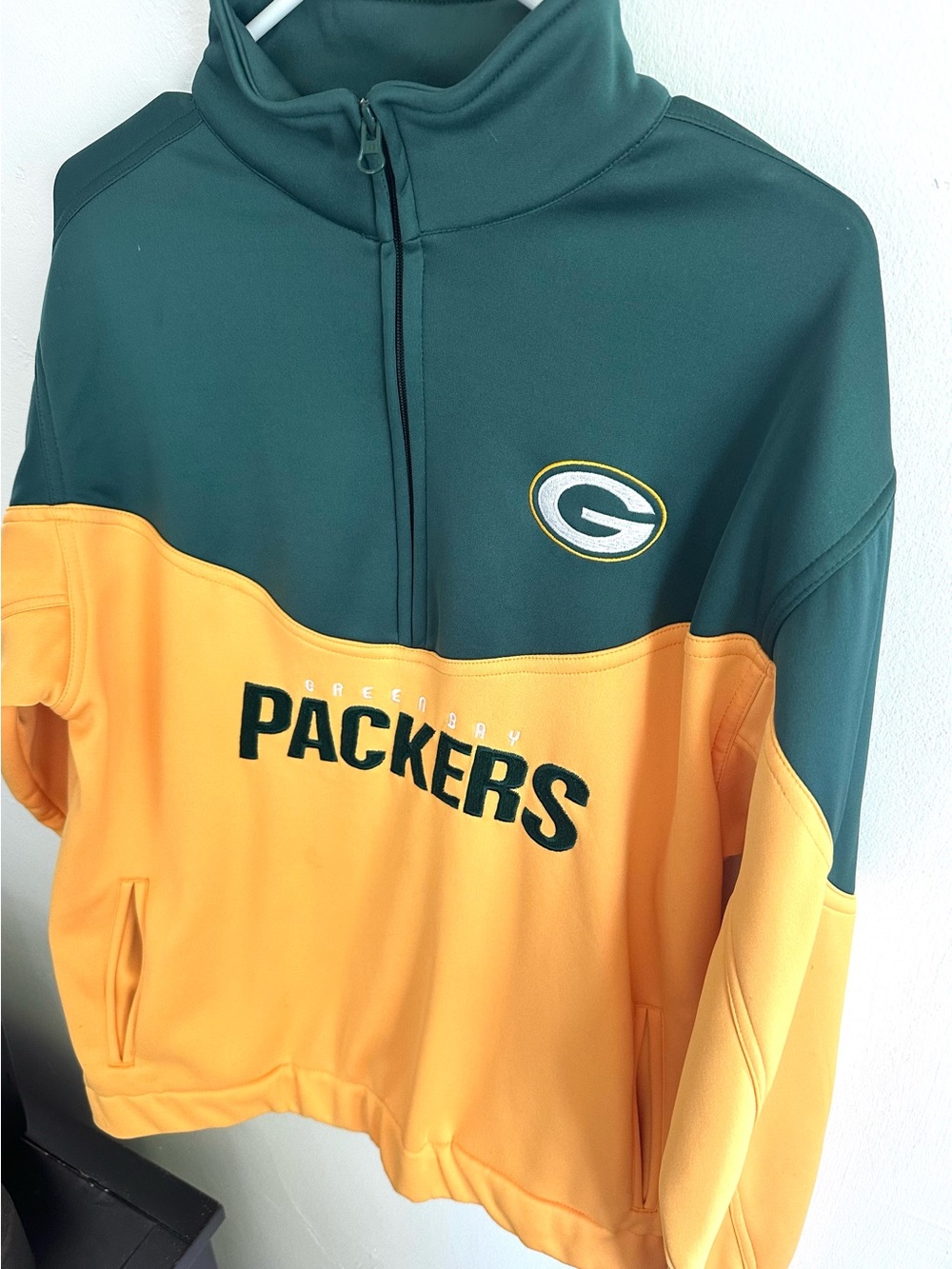 Vintage Green Bay Packers Half-Zip Pullover - Youth Boys XL or Women’s Small - Picture 4 of 9